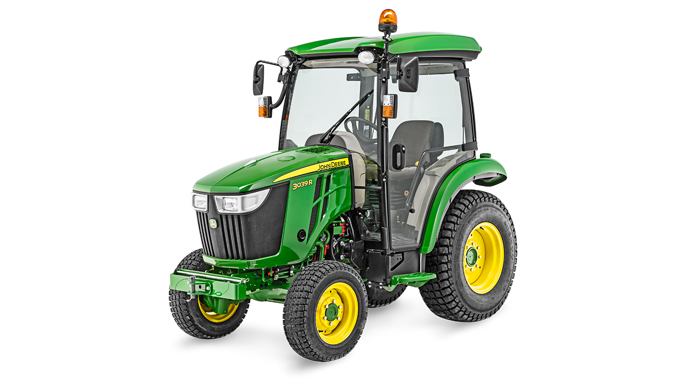 Compact tractor with cab