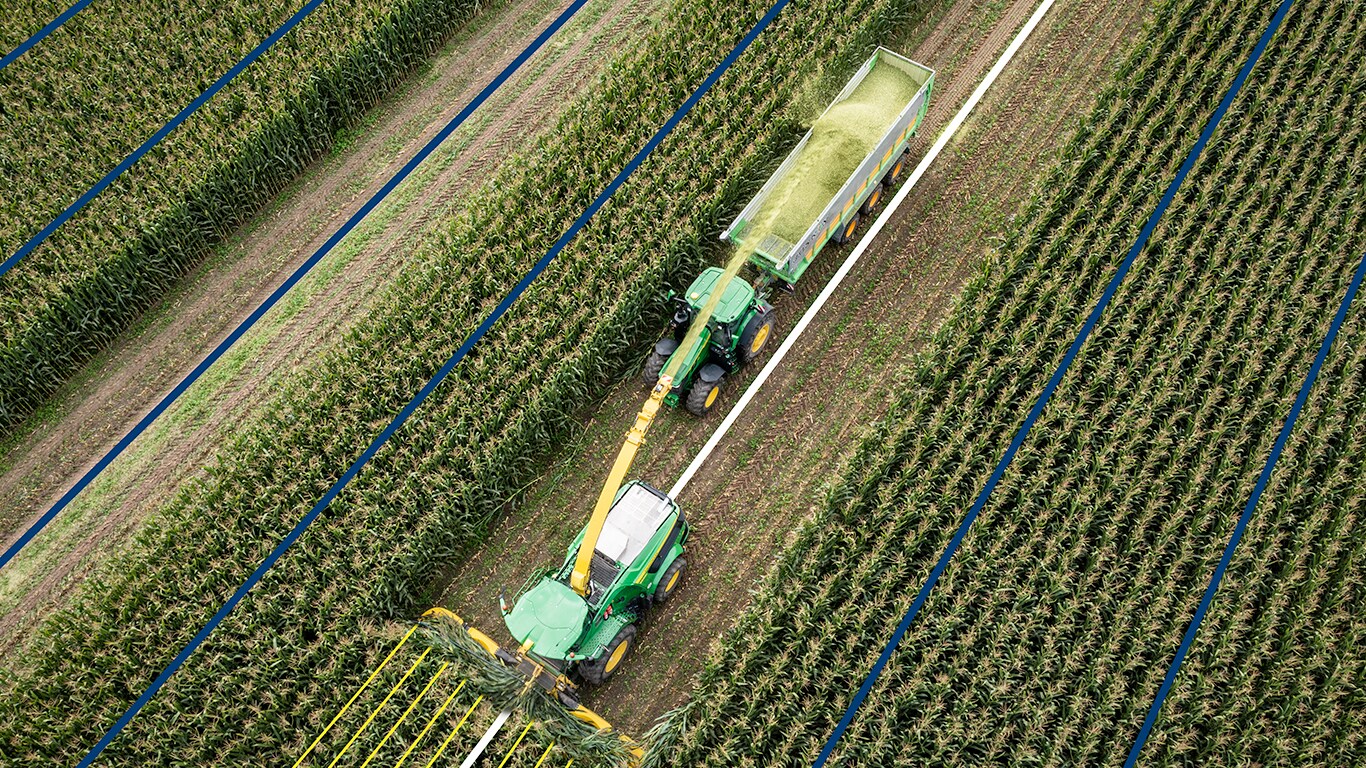 traktor sett ovenfra