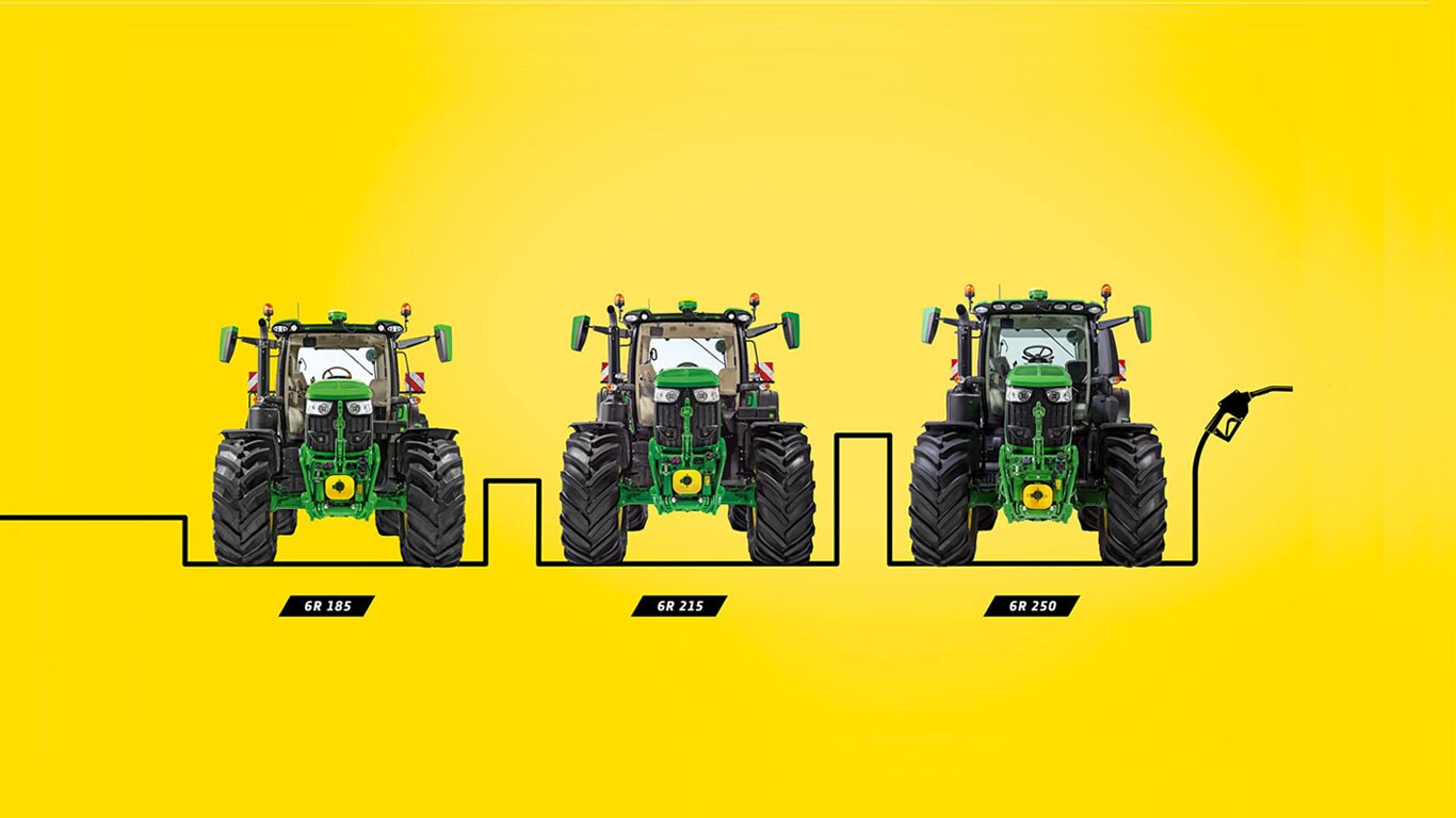 6r-serie traktorer, store, gule
